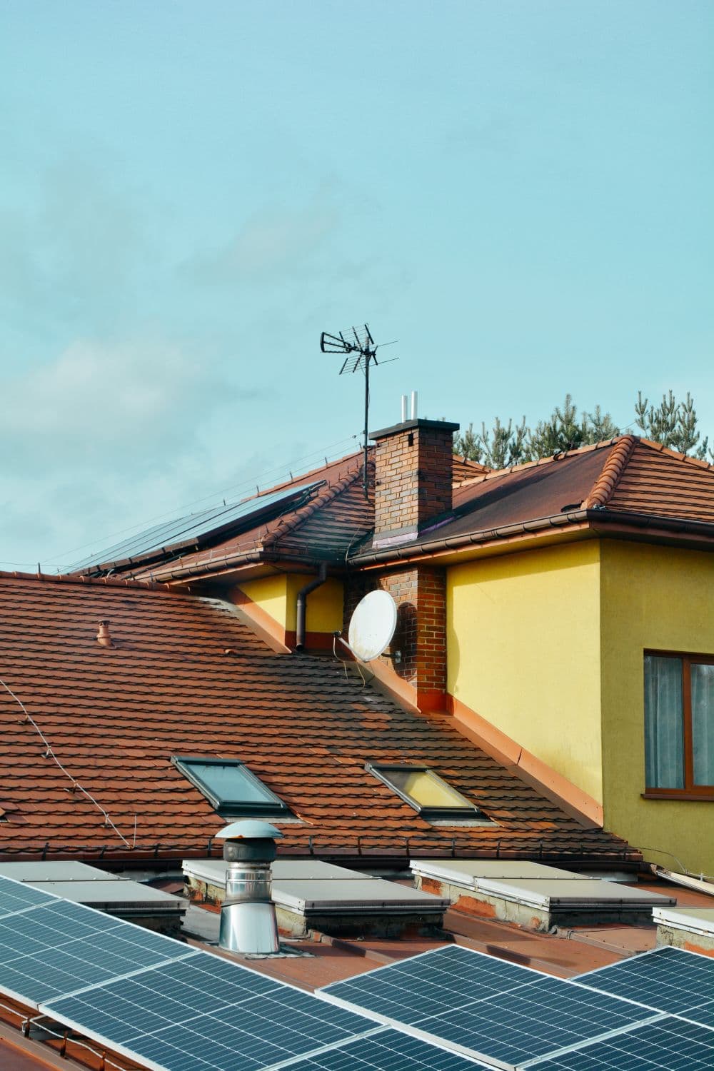 Maison équipée d'un système solaire